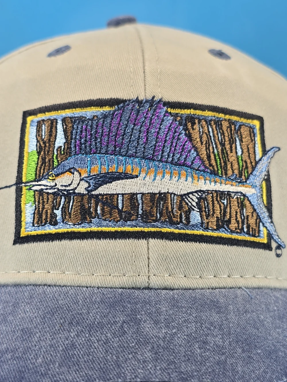 Flying Fisherman Sailfish Embroidered Fishing Hat NWT